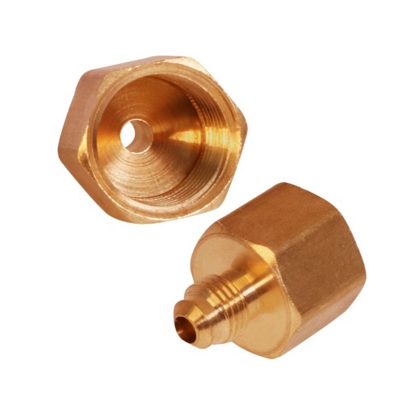 1/4 Flare X 3/8 FIP Reducing Adapter Pipe Fitting; Brass